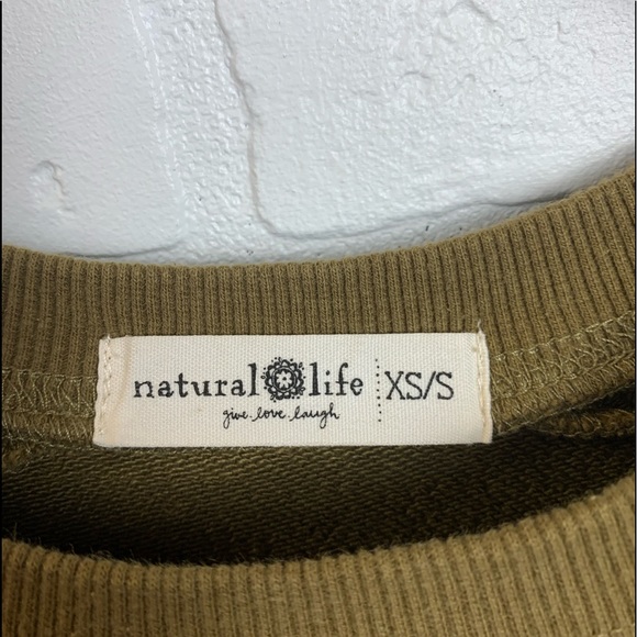 Natural Life Sweatshirt Material Midi Dress Boho Babydoll Dress w/pockets XS/S - Picture 2 of 4